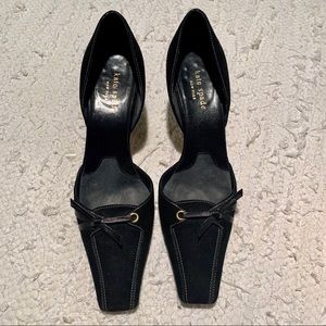 KATE SPADE Black Suede Kitten Heels